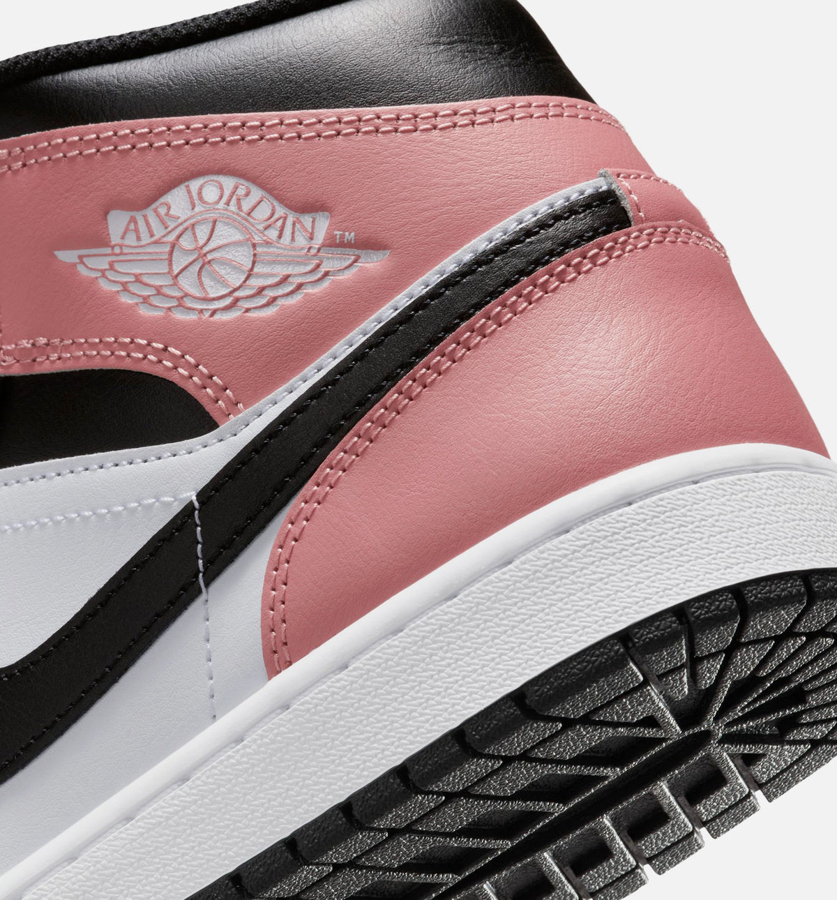 Air Jordan 1 Mid Men's Lifestyle Shoes | White / Rust Pink / Black