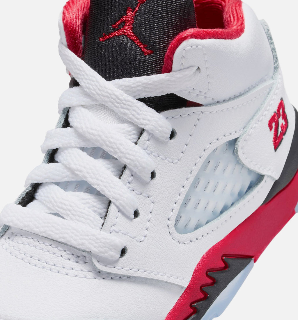 Air Jordan 5 Retro Fire Red Infant Toddler Lifestyle Shoes | Fire Red / White