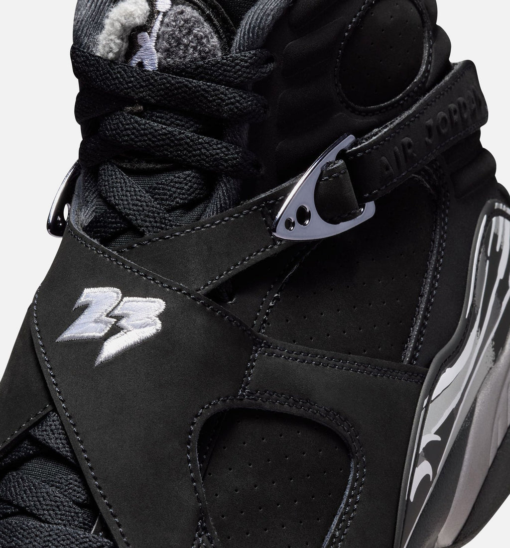 Air Jordan 8 Retro Chrome Men's Lifestyle Shoes | Black / White / Light Graphite