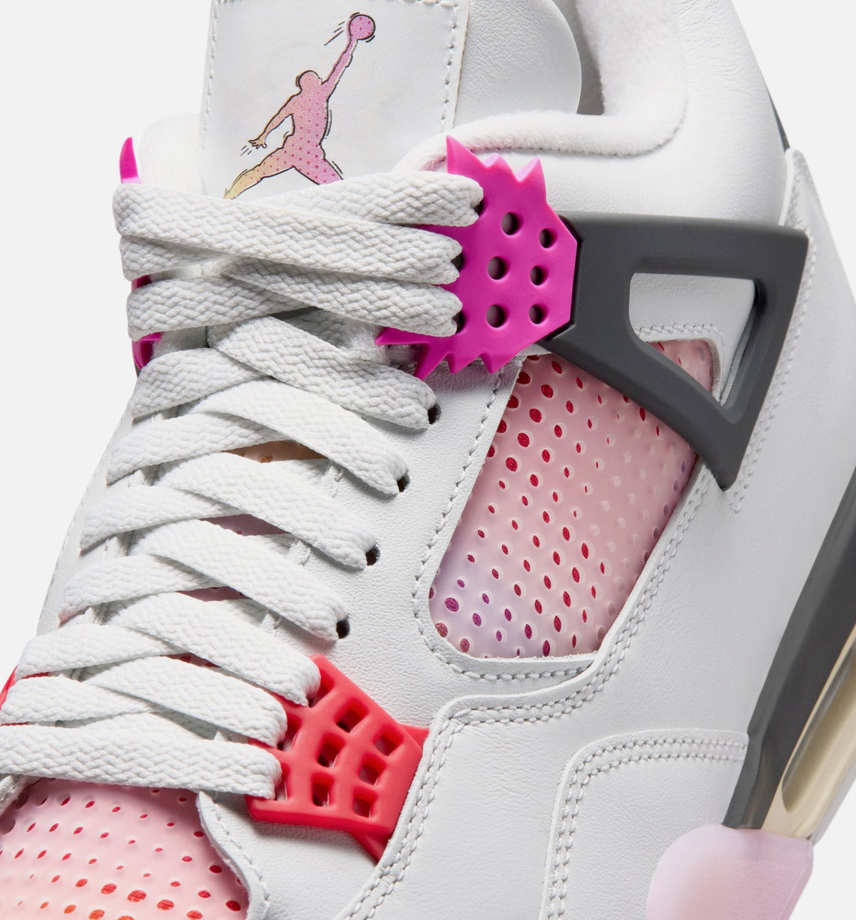 Air Jordan 4 Retro 'Comic' Men's Lifestyle Shoes | Off White / Fire Pink / Anthracite