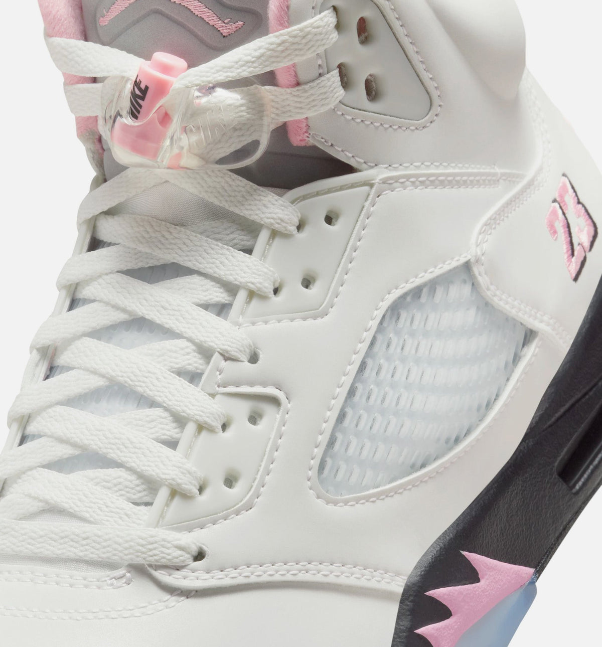 Air Jordan 5 Retro Medium Soft Pink Men's Lifestyle Shoes | White / Medium Soft Pink / Black
