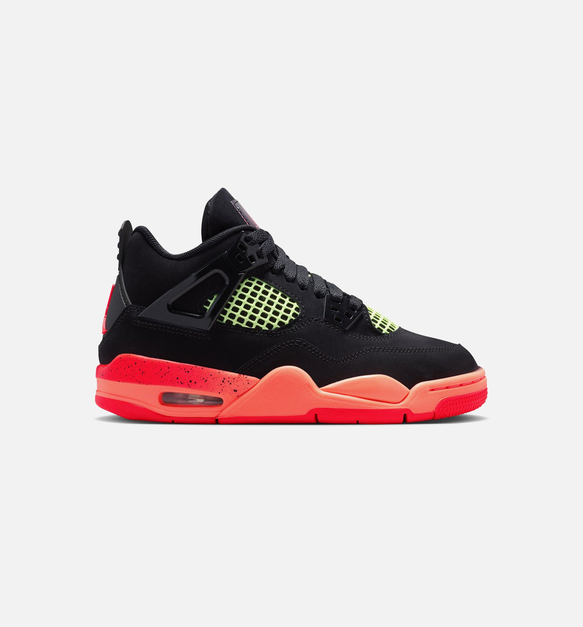 Air Jordan 4 Retro Grade School Lifestyle Shoes | Black / Infrared 23 / Bright Mango